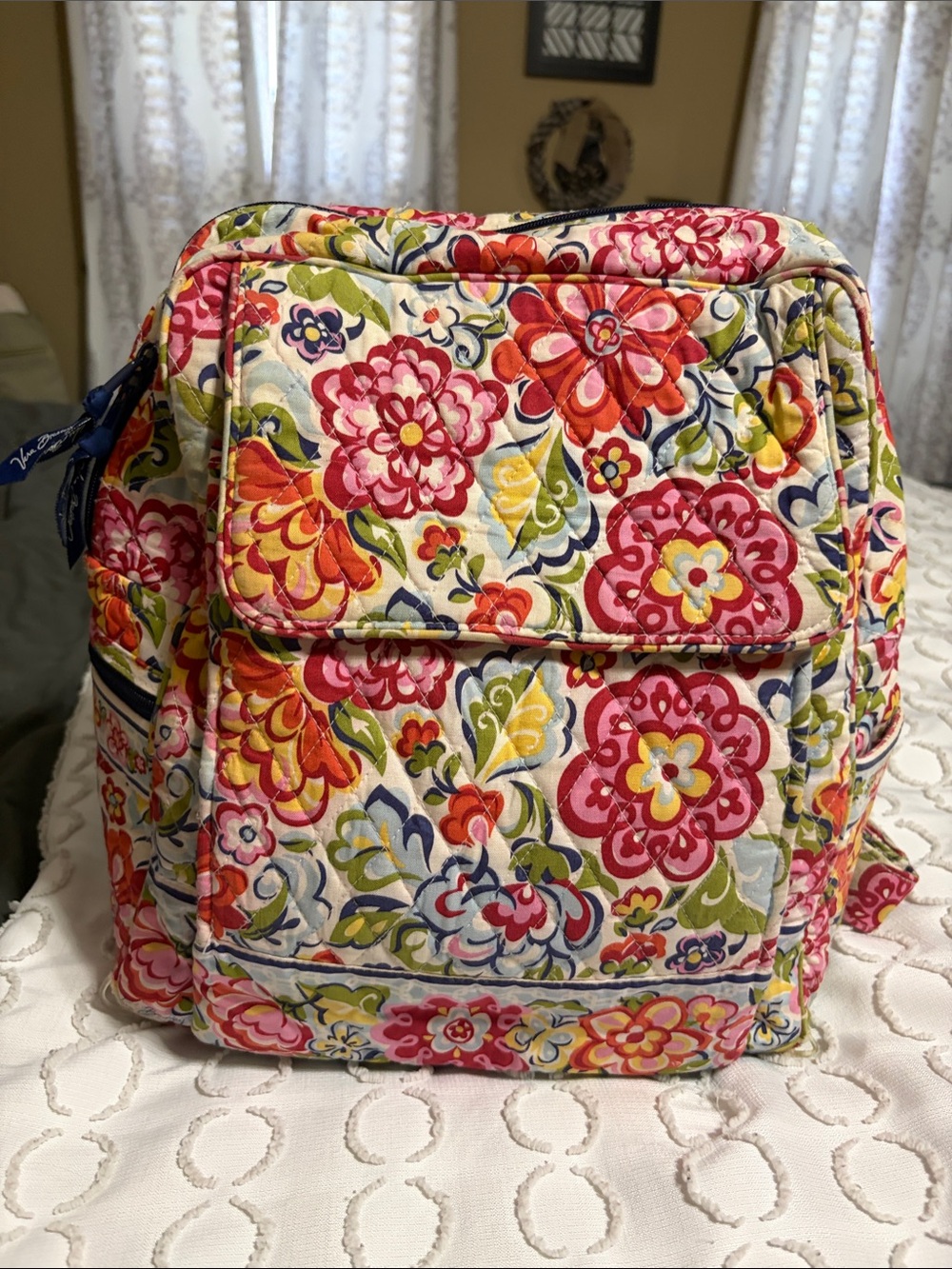 Vera Bradley Quilted Floral Backpack in Pink Multi